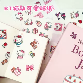 爆款kitty猫贴纸卡通可爱女学生防水凯蒂猫高颜值卡通可爱DIY手帐