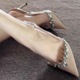 2338-1 style banquet temperament pointed rhinestone high-heeled shoes for women with fine heels and a sense of luxury, with a rear hanging strap for women's singles