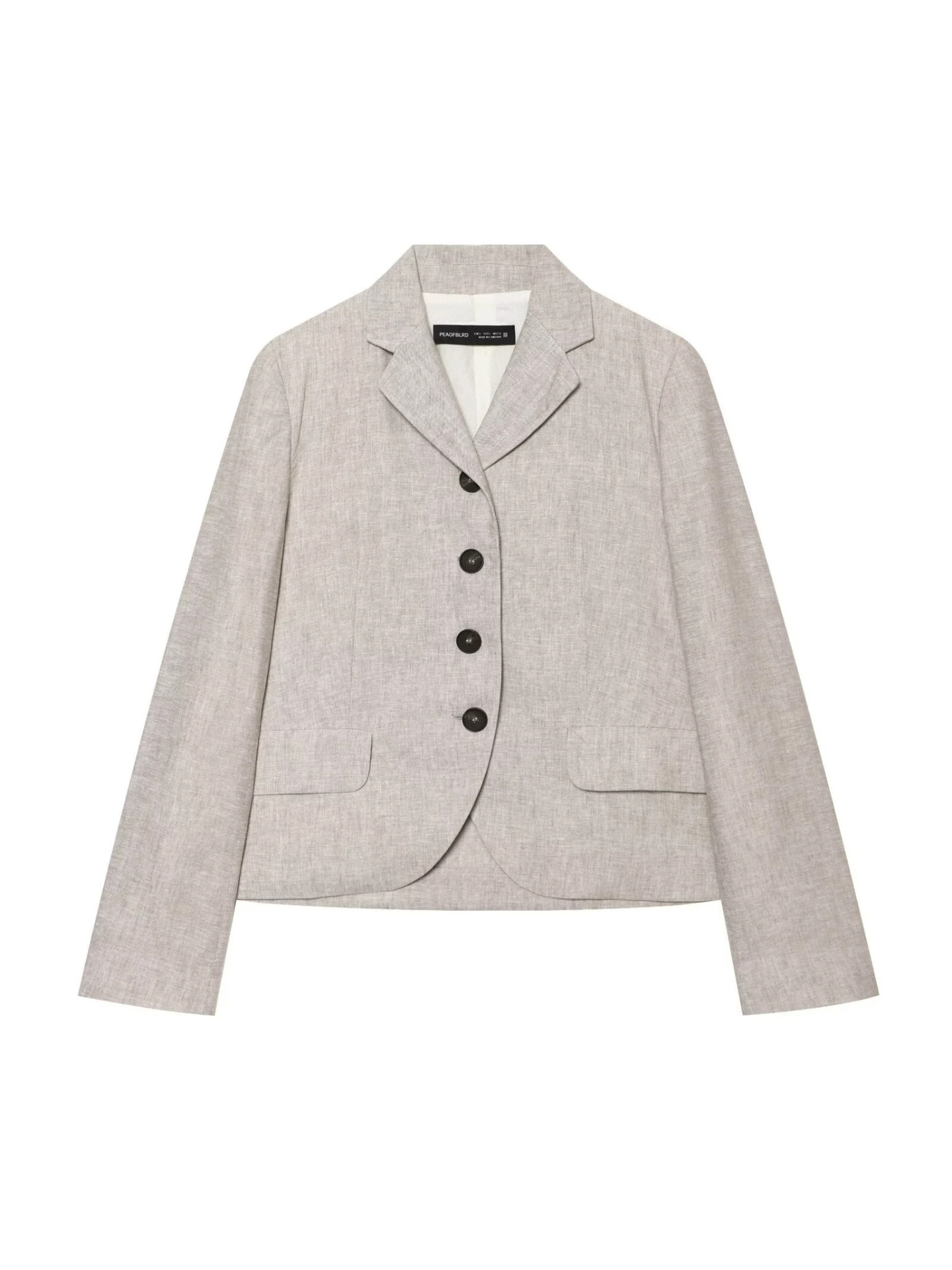 Qadın yun jaket - uzunqol, bir düyməli, yaxalı