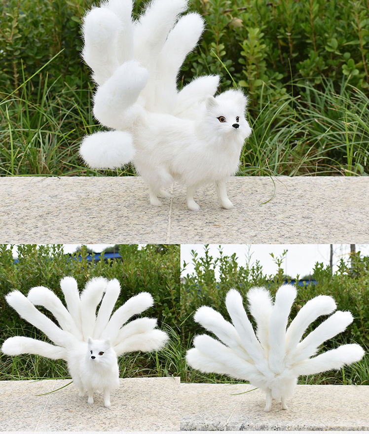 Nine-tailed Fox Plush toy Simulated Animal Stuffed Toy Model Decor
