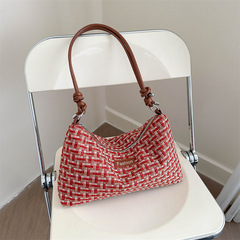 Cross-border tartan commuting minimalist fashion underarm bag 2024 new tote bag large capacity trendy shoulder and crossbody bag