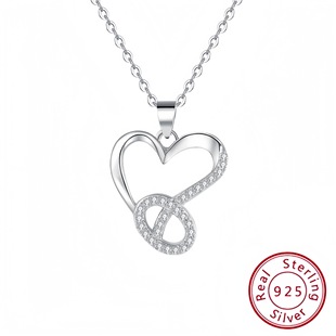S925 sterling silver Amazon European and American fashion hot love heart pendant clavicle chain love heart necklace Christmas