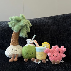 jc夏季新款椰子玩偶趣味柠檬公仔毛绒玩具海洋系列动物棕桐树毛绒
