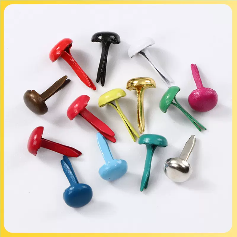 厂家供应4.5mm迷你彩色两脚钉 儿童手工双脚钉 羊角钉DIY装饰材料