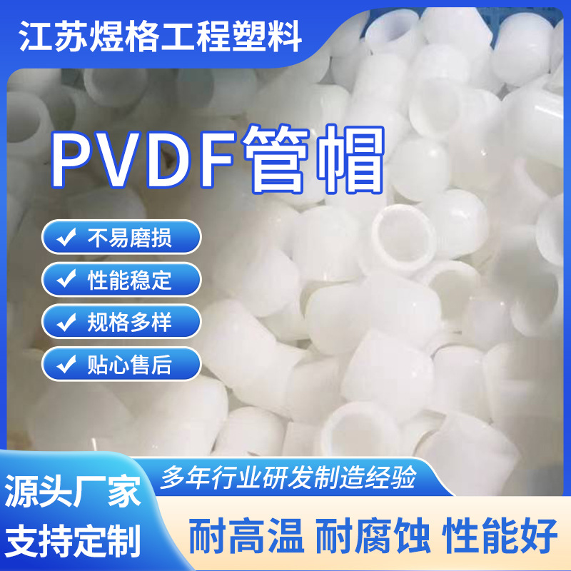 厂家批发pvdf管帽热熔焊接管堵pvdf闷盖pvdf管件化工防腐耐酸碱