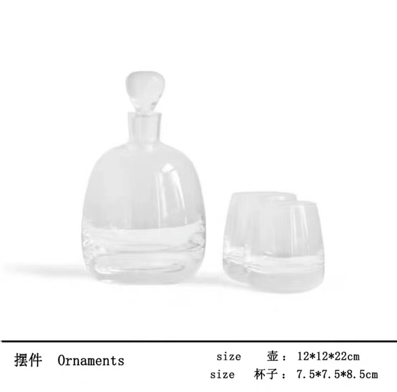 现代简约创意水晶玻璃酒具酒杯水壶套装桌面茶几餐桌酒店样板间|undefined