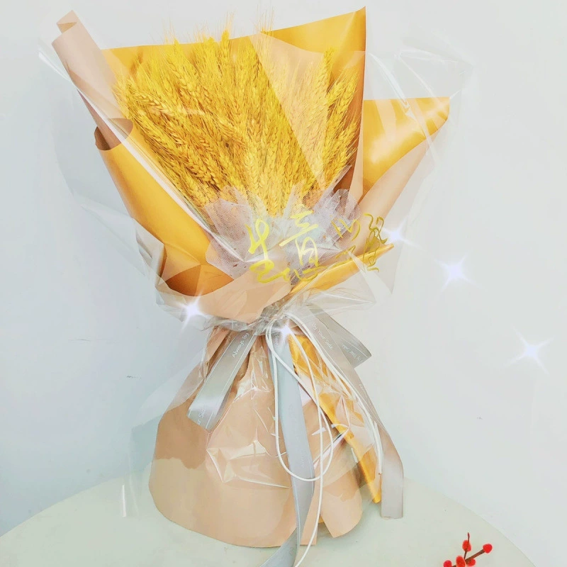 Чисто натуральный букет из сушеных цветов колосков пшеницы для открытия, золотой ячмень для привлечения богатства, благословений и процветания, изысканные подарки для сотрудников.