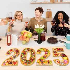 跨境2025字母托盘生日派对装饰零食甜品盘待客糖果干果盘蛋糕托盘