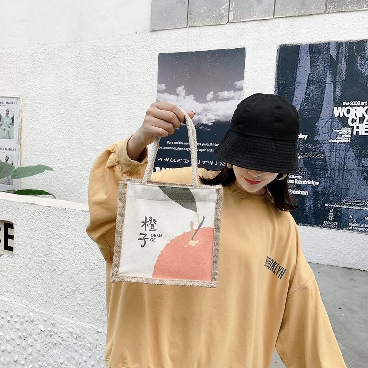 A new 2024 Korean-style cotton, linen and canvas woven small bag for women, simple, fashionable and casual college student handbag undefined