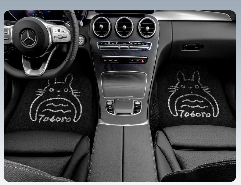 Car Wire Loop Floor Mat Single Piece Cute Cartoon Design for Women Universal Car Carpet Mat Anti-Dirt Easy to Clean for the Driver's Seat