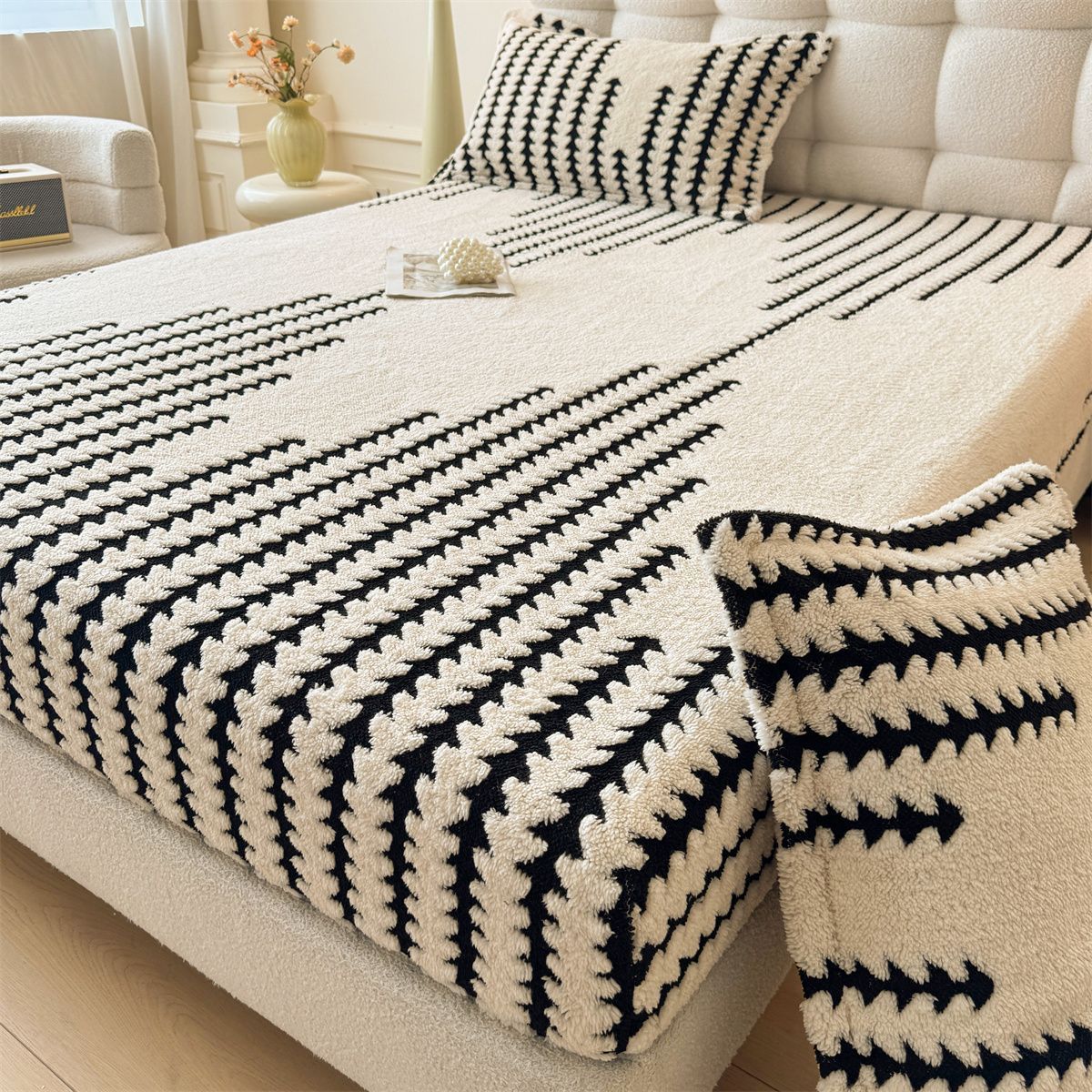 冬季云杉绒床笠阳离子耐用不掉毛席梦思保护套床罩三件套单间水洗