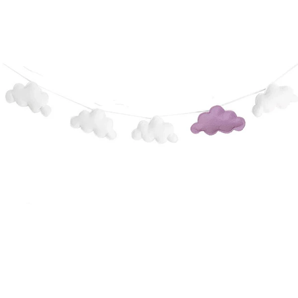 Five clouds in purple