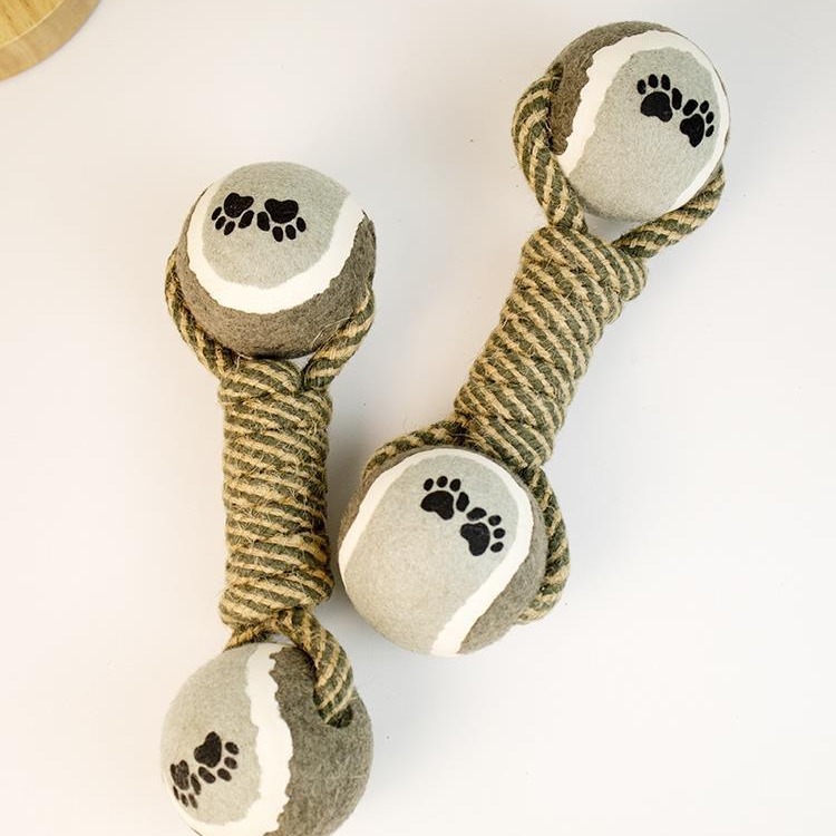 宠物玩具网球用品狗狗大型犬金毛拉布拉多绳结棉绳磨牙耐咬玩直销
