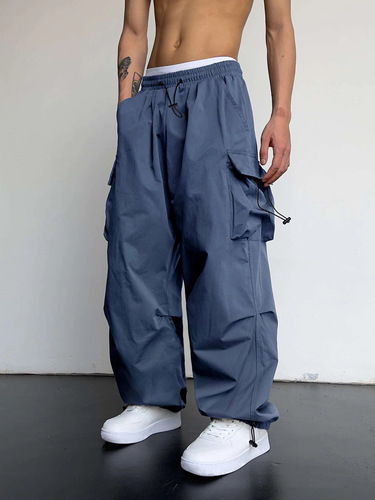 Cross-border Japanese-style pants for men: high-street trendy brand, loose-fit straight-leg workwear pants, couple's sports and casual tactical pants.