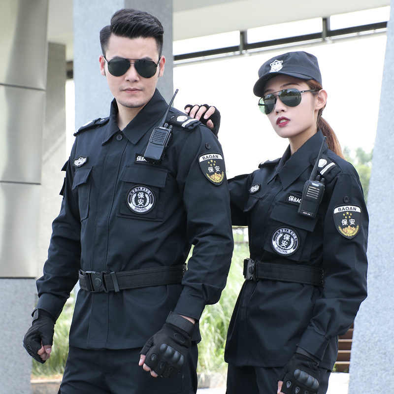 Spring and autumn payment Combat uniforms Security check coverall Security Property Security staff grid Training clothes suit Security uniform customized