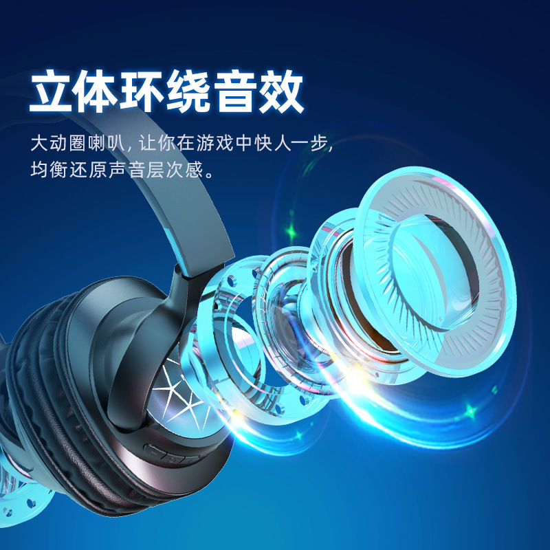 Beliebte LED-Kopfhörer mit Bluetooth von Huaqiangbei, kabellose Spielekonsole Sport E-Sport Gaming-Headset mit langer Akkulaufzeit - 3