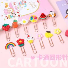 Creative cartoon clip wholesale cute bookmark metal paper clip student gift rose gold shaped paper clip