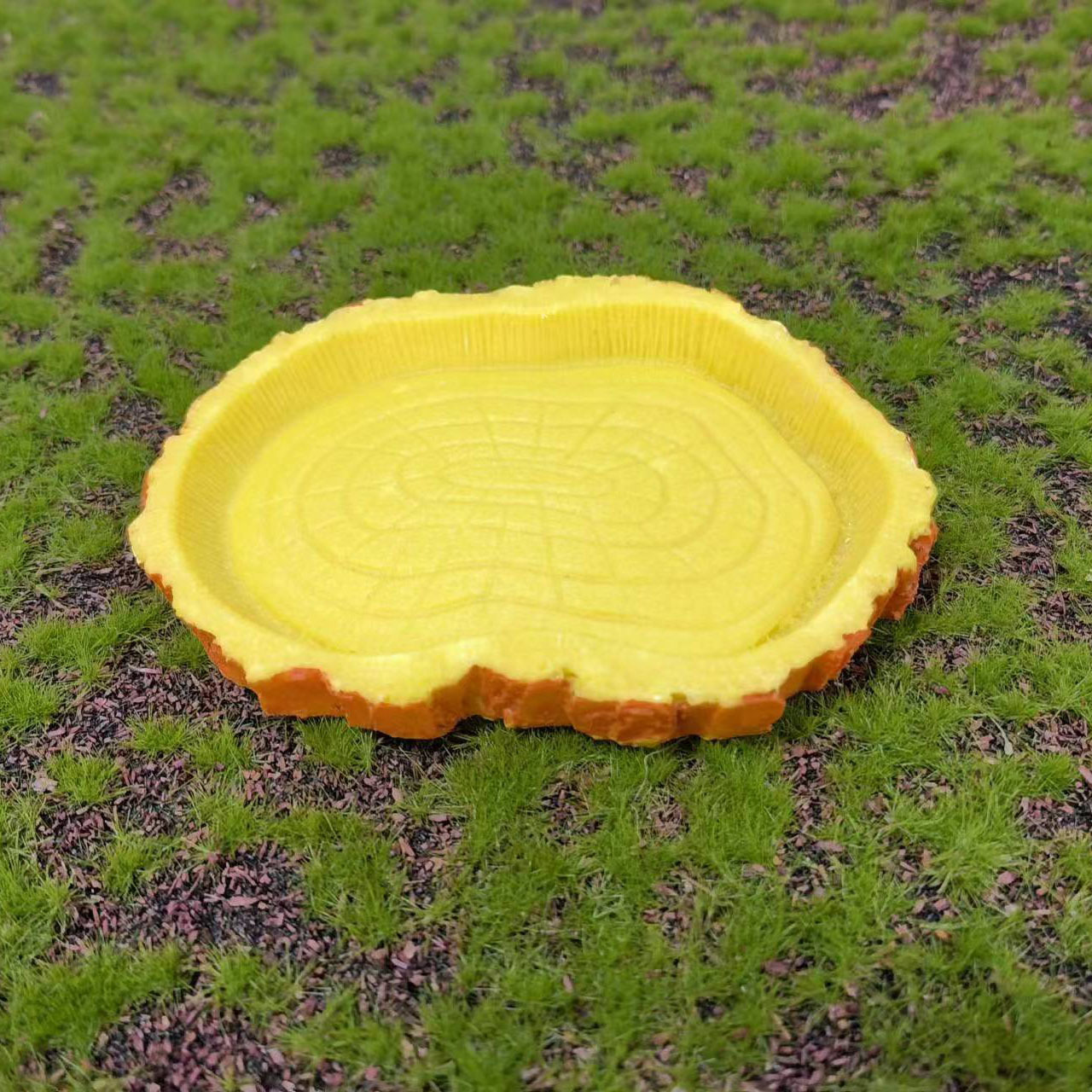 Placa de alimentación de tortuga, alimentador, plato de tocón de PVC, decoración, taza de árbol creativa, hogar, dispositivo de alimentación para mascotas pequeñas, estilo explosivo