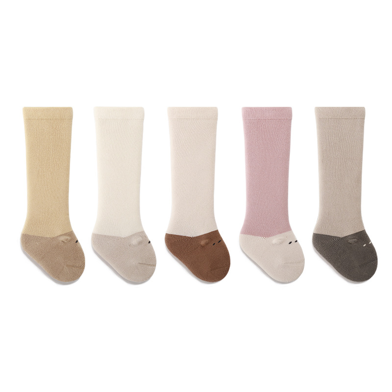 2023 invierno nuevo bebé recién nacido medias engrosadas Terry bebé calcetines sin hueso boca suelta calcetines altos de algodón