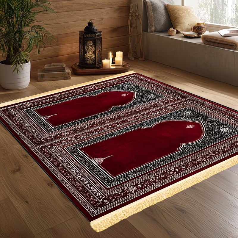 Amazon Cross-Border Temu Crystal Velvet Prayer Mat with Printed Designs for Living Room, Bedroom, and Prayer Room, Wholesale Available, Customizable