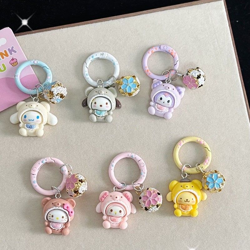 Cute New Sanrio Baby Bell Keychain, Soft and Adorable, Girly Bag Pendant, Best Friend Gift Accessory