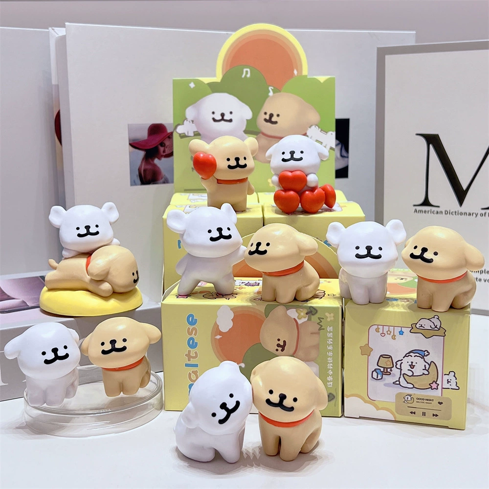 Линия щенок на столе украшает подарок на день рождения