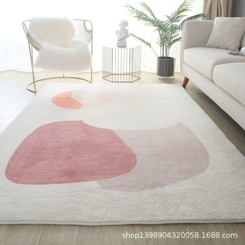 Scandinavian light luxury faux cashmere carpet living room coffee table runner sofa carpet Instagram style room decor bedroom plush rug