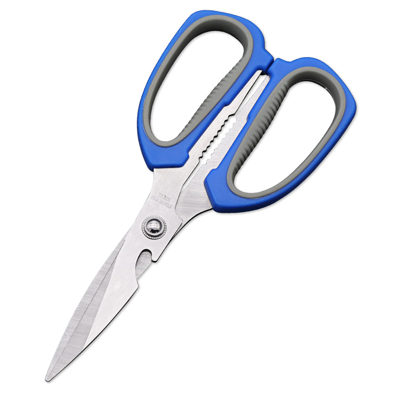 Manufacturer wholesale stainless steel kitchen scissors multi-purpose kitchen 7-character kitchen scissors chicken bone fish bone kitchen scissors