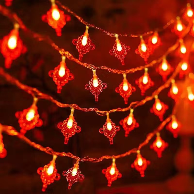 Bienvenido al Año Nuevo LED Lámparas de color pequeñas linternas Fu caracteres chinos decoración de primavera caracteres habitación decoración de Año Nuevo atmósfera