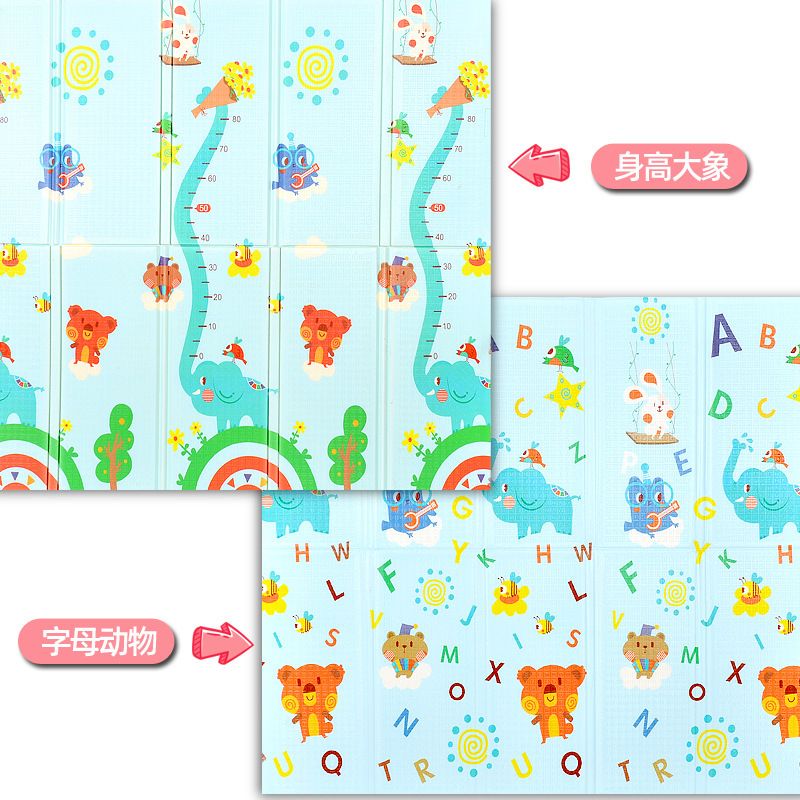 Crawling Mat plegable de dibujos animados para niños impresión en color XPE estera de espuma resistente a la caída del niño bebé gateando Mat al por mayor