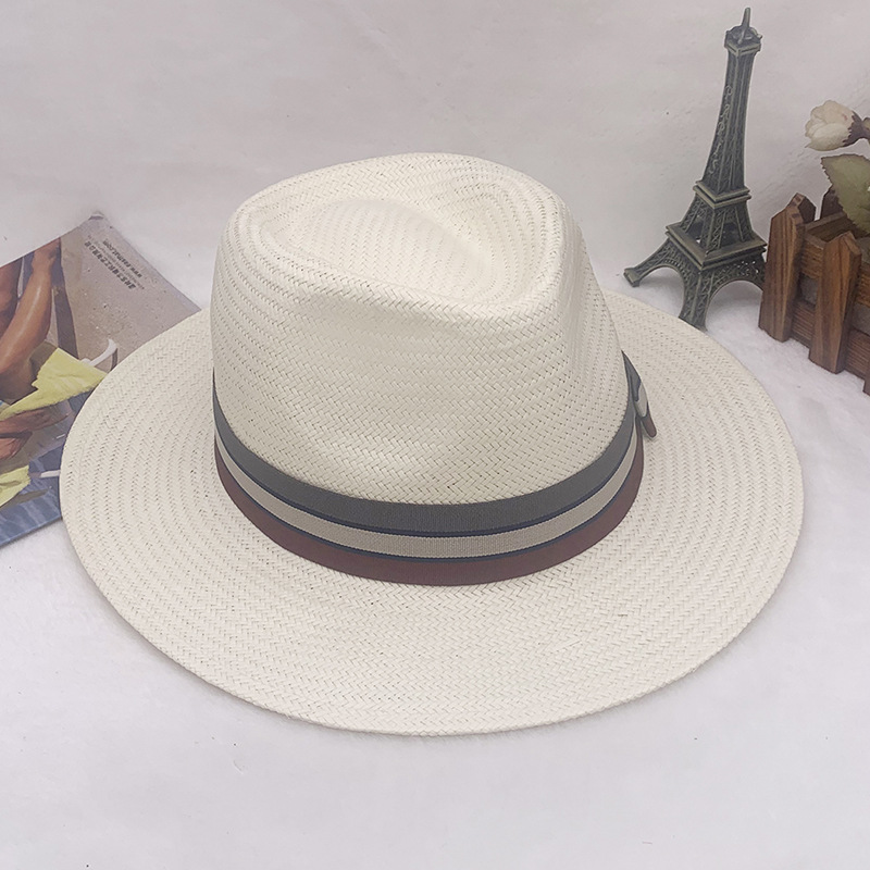 Thin straw top hat female tide Korean version all travel visor flat brim Panama straw hat_voghion.com