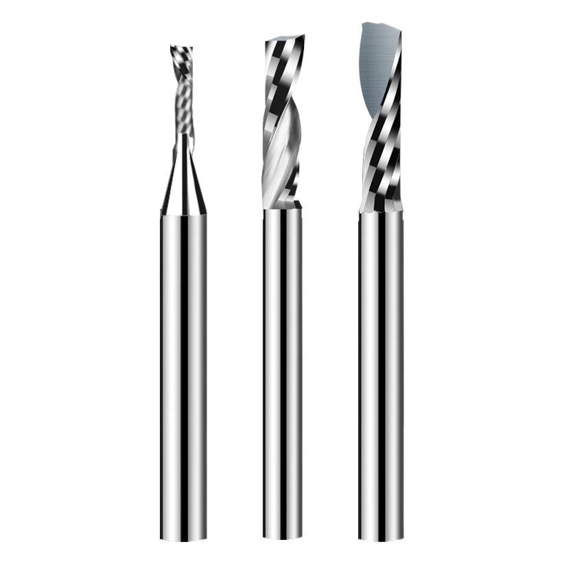 3175 мм однокромочная спиральная фреза для резки акриловой доски из ПВХ Деревообработка Рекламная фреза Гравировальный станок Инструмент