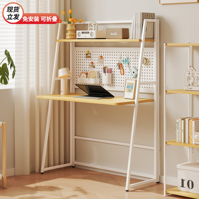 Escritorio plegable, apartamento pequeño, escritorio para computadora en el hogar, dormitorio, mesa junto a la cama, casa de alquiler simple, tablero de agujeros de aprendizaje para estudiantes