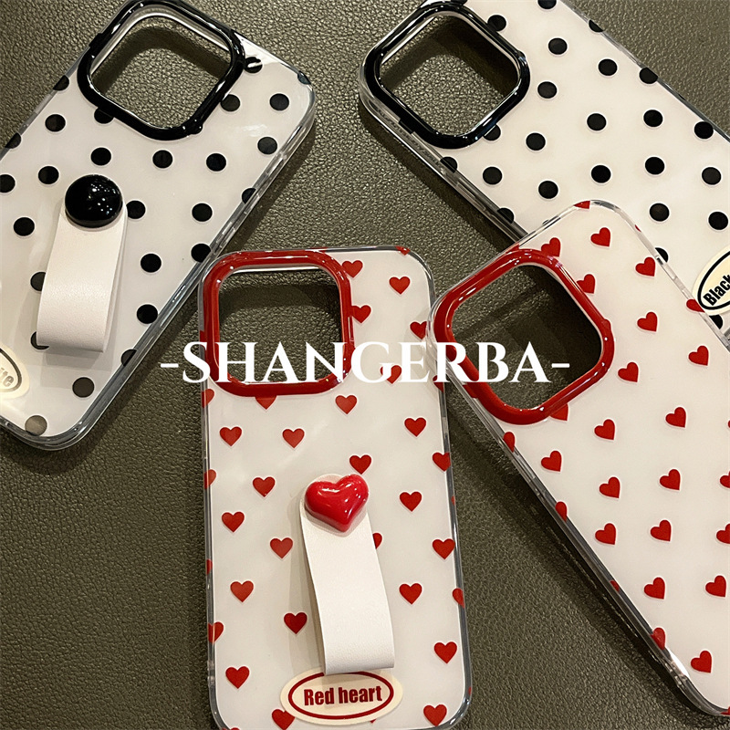 Simple ins Red love lunares para iPhone14 funda para teléfono móvil 15ProMax Apple 12/13 pareja 14PM