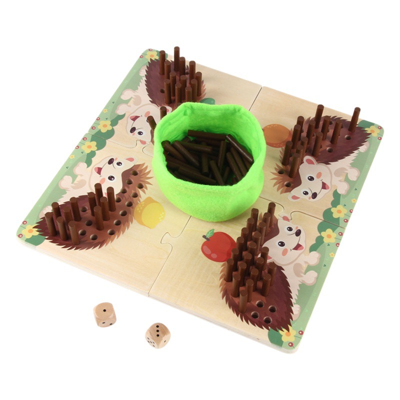 Nueva versión transfronteriza del rompecabezas Erizo Juego de madera educación temprana para niños rompecabezas juego de mesa entrenamiento sensorial juego de palo