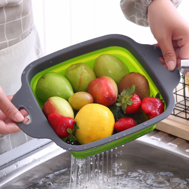 Direct Supply Handle-type Drain Basket Kitchenware 2-Piece Filter Basket Vegetable Basket Fruit Basket