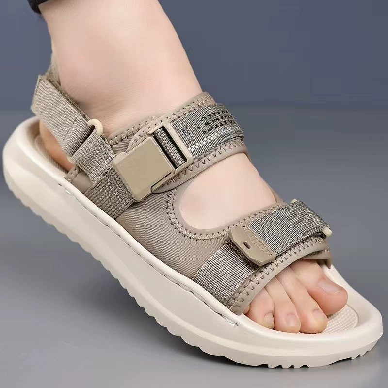 Летние пляжные шлепанцы 20255 больших размеров, корейский стиль, модные, повседневные, мужские, лёгкие, нескользящие, для улицы.