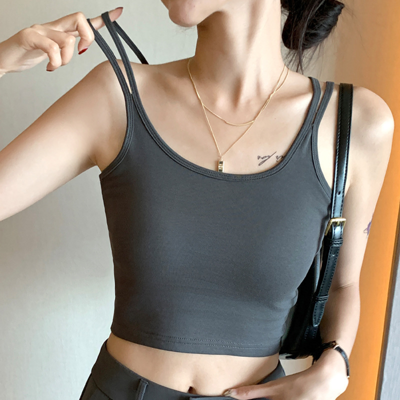 H 47生放送の白いサスペンダーのベストの女性の夏の外は胸のクッションの美背をつけて胸を拭きます。|undefined