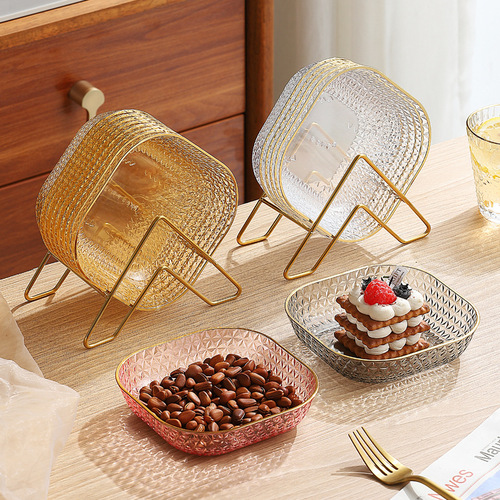 Acrylic Fruit Plate for KTV, Plastic Tray, Transparent Candy Creative Home Snack Plate Living Room Disc