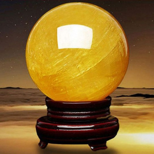 Natural Yellow Crystal Ball Ornaments Raw Stone Yellow Home Office Feng Shui Ball Kitchen Northwest Corner Opening Gift Wholesale