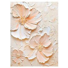 奶油风ins油画大芬村橙色花卉客厅装饰画墙上抽象挂墙玄关挂画