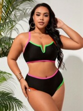 Z 68101 Color Block Bikini Set ƴɫ�Ȼ��� �羳ŷ������ѷ