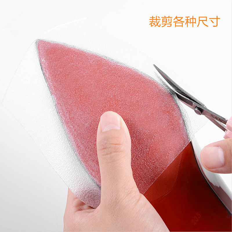 Pegatinas antideslizantes transparentes para suela de zapatos, en rollo, antidesgaste, almohadillas de goma silenciosas para suela de zapatos con malla adhesiva, almohadillas de goma antideslizantes con absorción de impactos