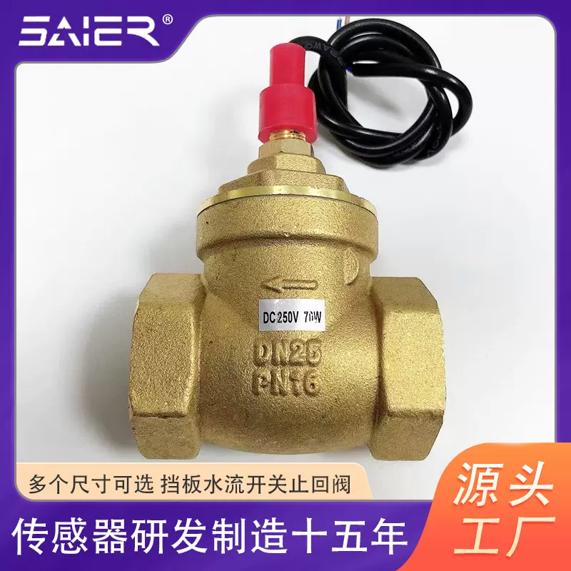 SEN-DB25水流开关止回阀挡板式流量开关一寸口径大流量水流检测