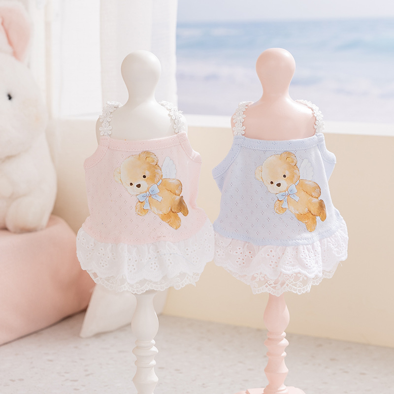 Vestido de tirantes transpirable con estampado de oso para perros_voghion.com