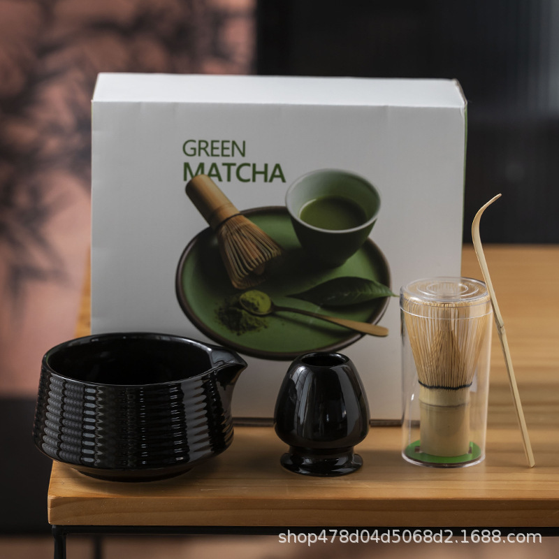 陶磁抹茶茶碗日本式抹茶用セット茶竹抹茶ブラシ百本立宋代茶道ギフトボックス|undefined