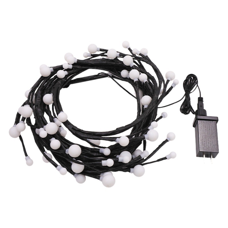 Nuevo Holiday LED rama ratán Cadena de luz de plástico pequeña bola de color luz Internet celebridad luz decorativa diseño de cadena de luz modelado