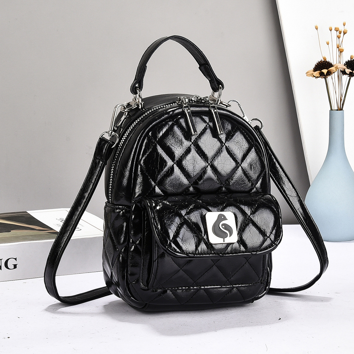 Mochila de mujer cuadrada, mochila de moda casual, mochila práctica, bolsas transfronterizas