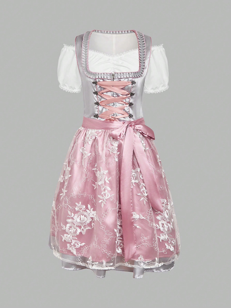 Set gonna stile cameriera donna vestito con spalline moda europea_voghion.com