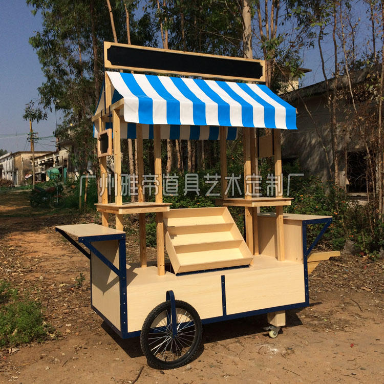 春节美陈摊位车美食节暖场活动门市促销车制作手推车可移动售卖车